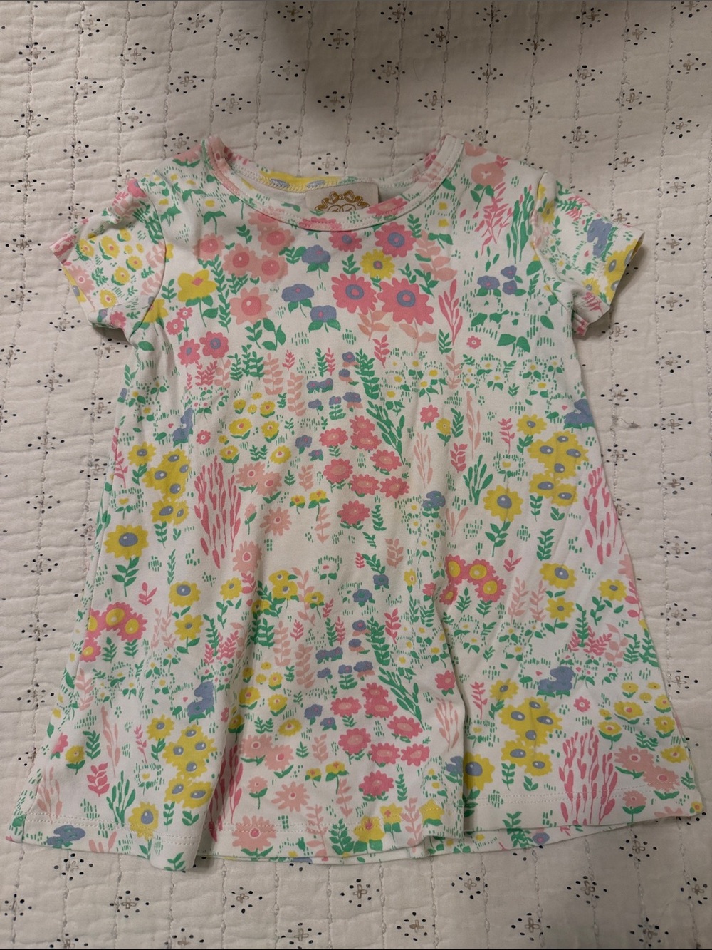 Girls Floral Swing Dress - Pastel Garden Print
